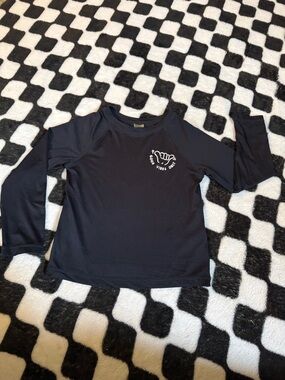 Old Navy - Navy Blue Long Sleeve Rash Guard with 'Good Vibes Only' Shaka Graphic